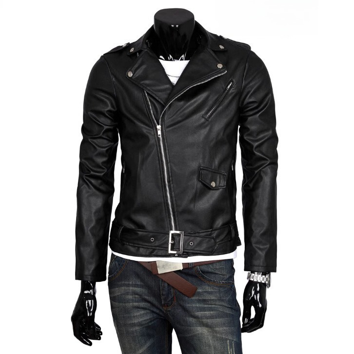 Leather Work Jacket Mens - Мужская винтажная мотоциклетная куртка из искусственной