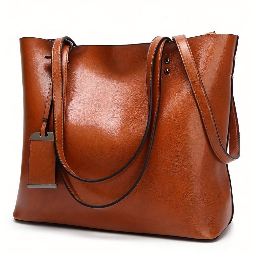 Leather Work Handbags - Модная классическая кожаная женская сумка-тоут в