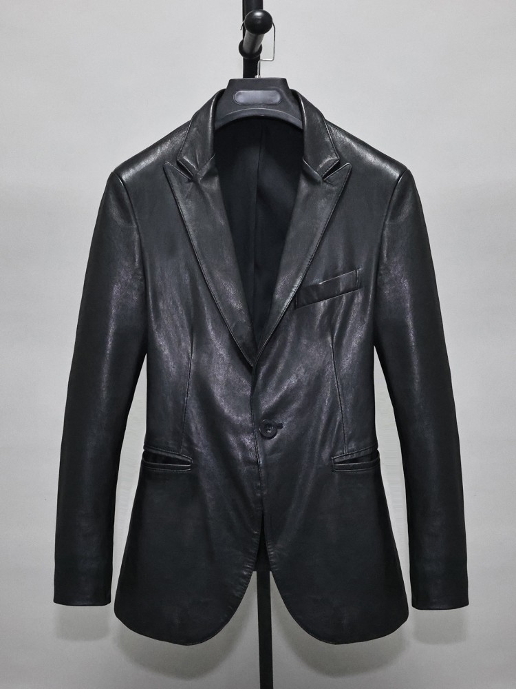 Мужской приталенный пиджак из  – обзор и цена Leather Work Jacket Mens
