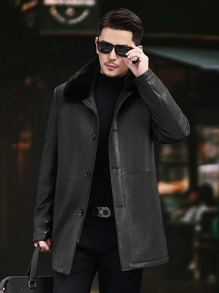Роскошная мужская зимняя длинн – обзор и цена Leather Work Jacket Mens