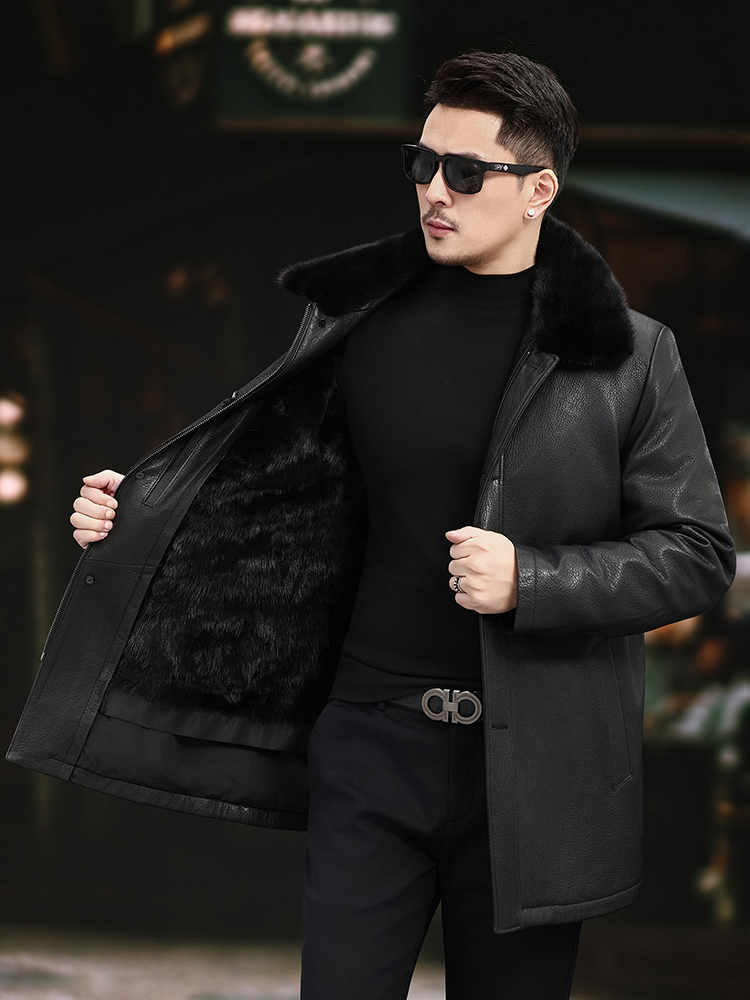 Роскошная мужская зимняя длинн – обзор и цена Leather Work Jacket Mens