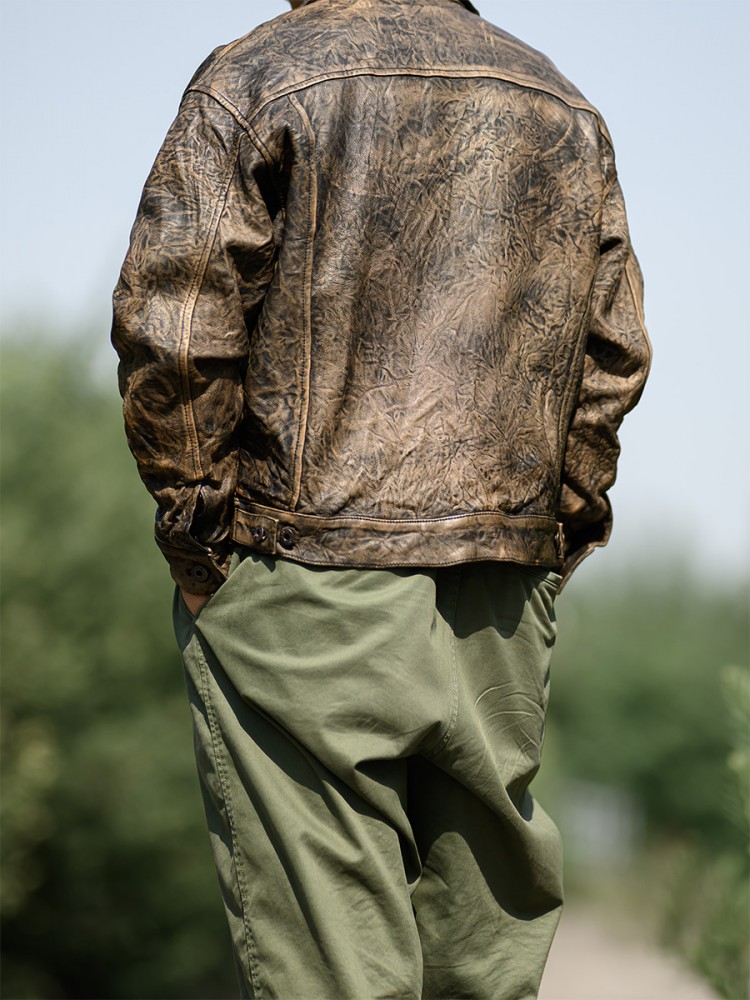 Винтажная морщинистая куртка и – обзор и цена Leather Work Jacket Mens