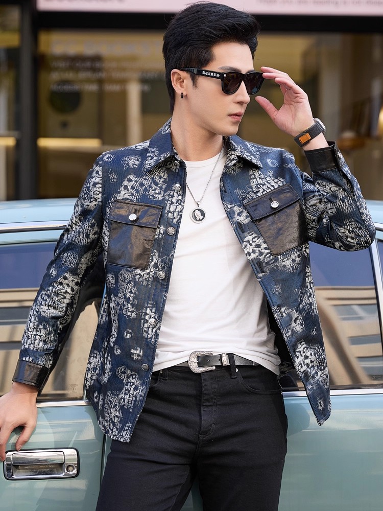 Роскошная новая модная мужская – обзор и цена Leather Work Jacket Mens