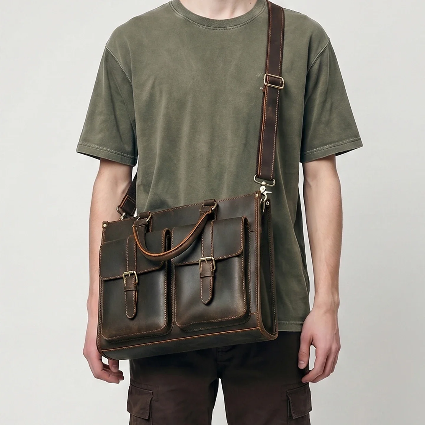 Винтажная мужская сумка-мессен – обзор и цена Leather Work Bag Mens
