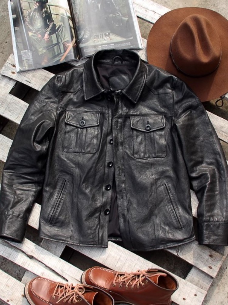 Мужская куртка из натуральной  – обзор и цена Leather Work Jacket Mens