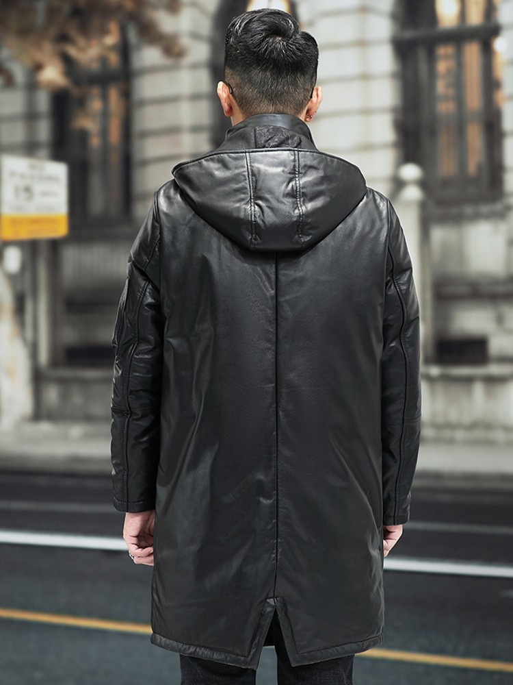 Зимний мужской теплый пуховик  – обзор и цена Leather Work Jacket Mens